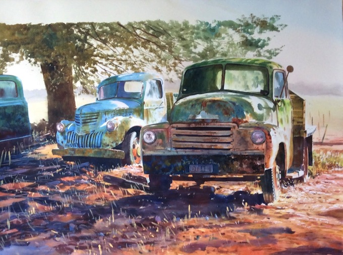 Richard Bolton |Chev 's in paddock | McAtamney Gallery and Design Store | Geraldine NZ